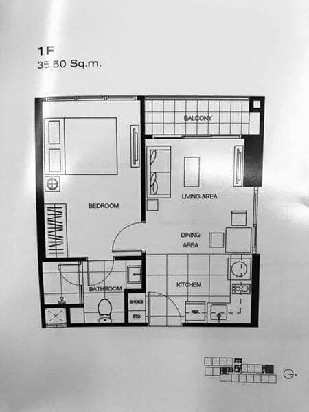 The Line Asoke - Ratchada | MRT Rama 9 | ห้องตกแต่งสวยมากกก เฟอร์นิเจอร์ครบ ห้องมุมเป็นส่วนตัว พร้อมเข้าอยู่ HL