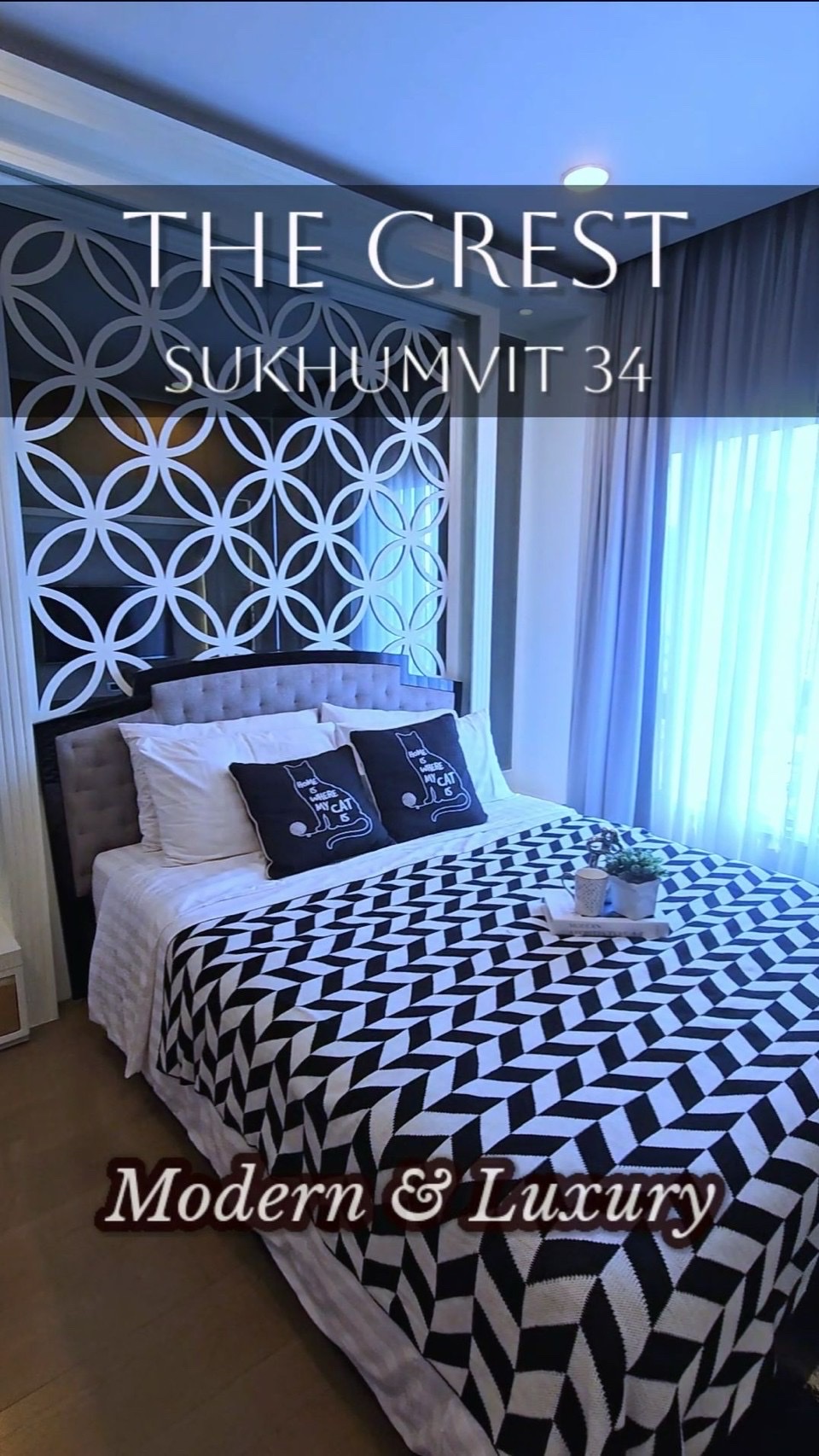 The Crest Sukhumvit 34 | Beautiful room 🚝ใกล้ BTS Thonglor 100m. #HL Focus