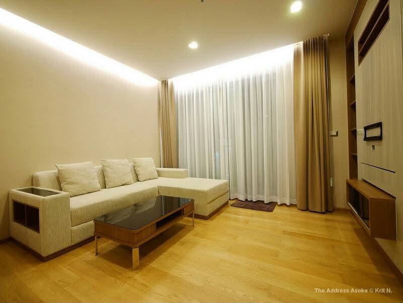 The Address Asoke | Executive Suite For Rent! The Address Asoke | Spacious 68 SQM 2 BR 2 BA | Bathtub Included, Fully Furnished, Next to Singha Complex