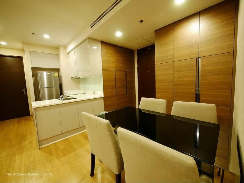 The Address Asoke | Executive Suite For Rent! The Address Asoke | Spacious 68 SQM 2 BR 2 BA | Bathtub Included, Fully Furnished, Next to Singha Complex