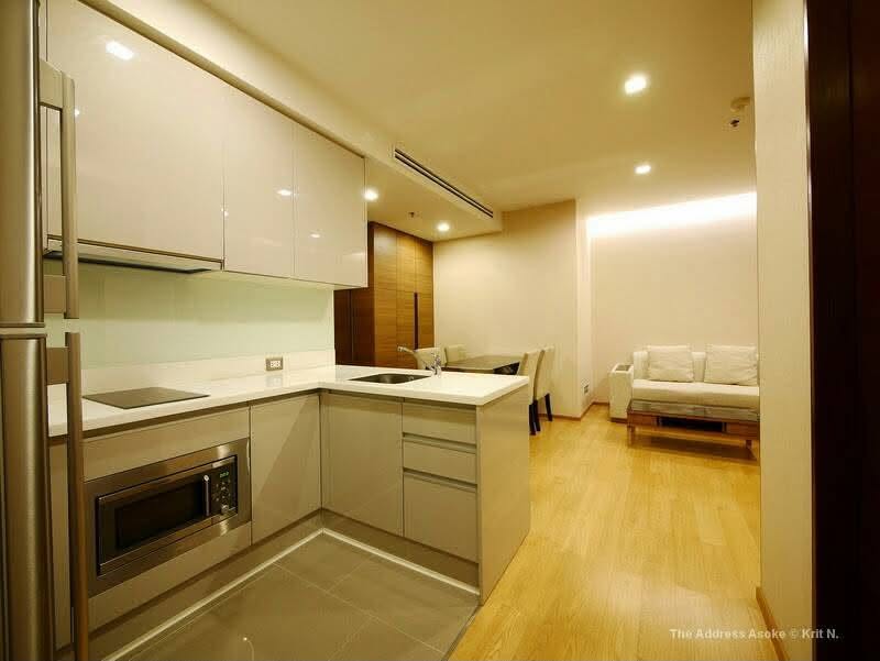 The Address Asoke | Executive Suite For Rent! The Address Asoke | Spacious 68 SQM 2 BR 2 BA | Bathtub Included, Fully Furnished, Next to Singha Complex